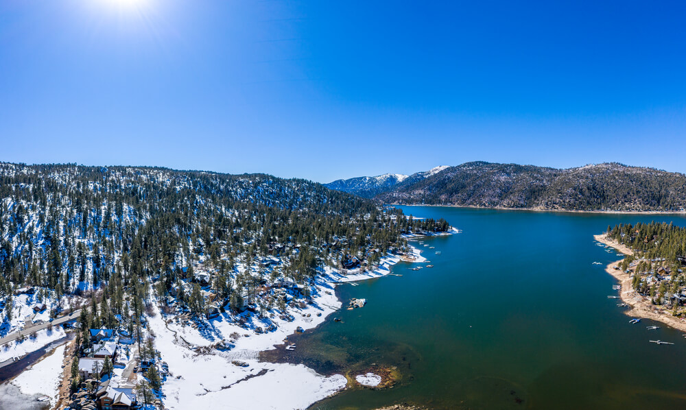 where it snows in California Big Bear Lake in winter