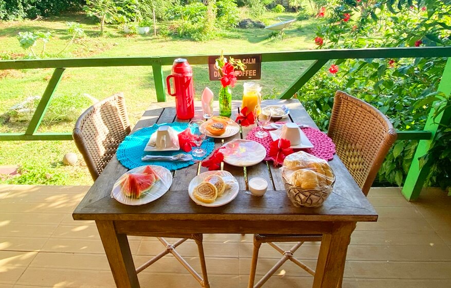things to do in Fernando de Noronha Lovely breakfast in my hotel in Fernando de Noronha