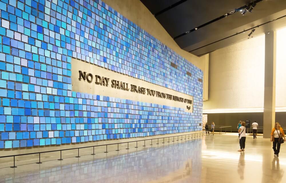 rainy day in New York 9-11 Memorial Museum