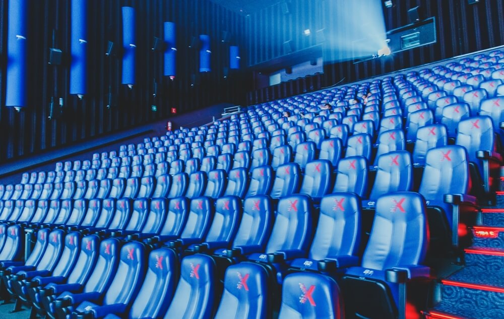 rainy day in New York movie theater in NY