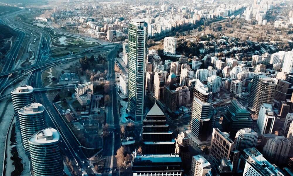 Santiago Chile from above