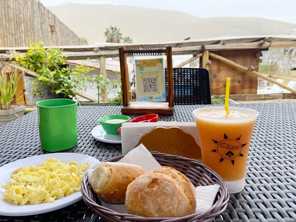 Huacachina Ecocamp - Camping in Huacachina - breakfast