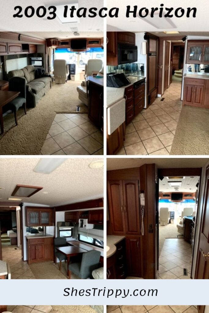 RV kitchen and living room. #rvtravels #bestrvforretirement