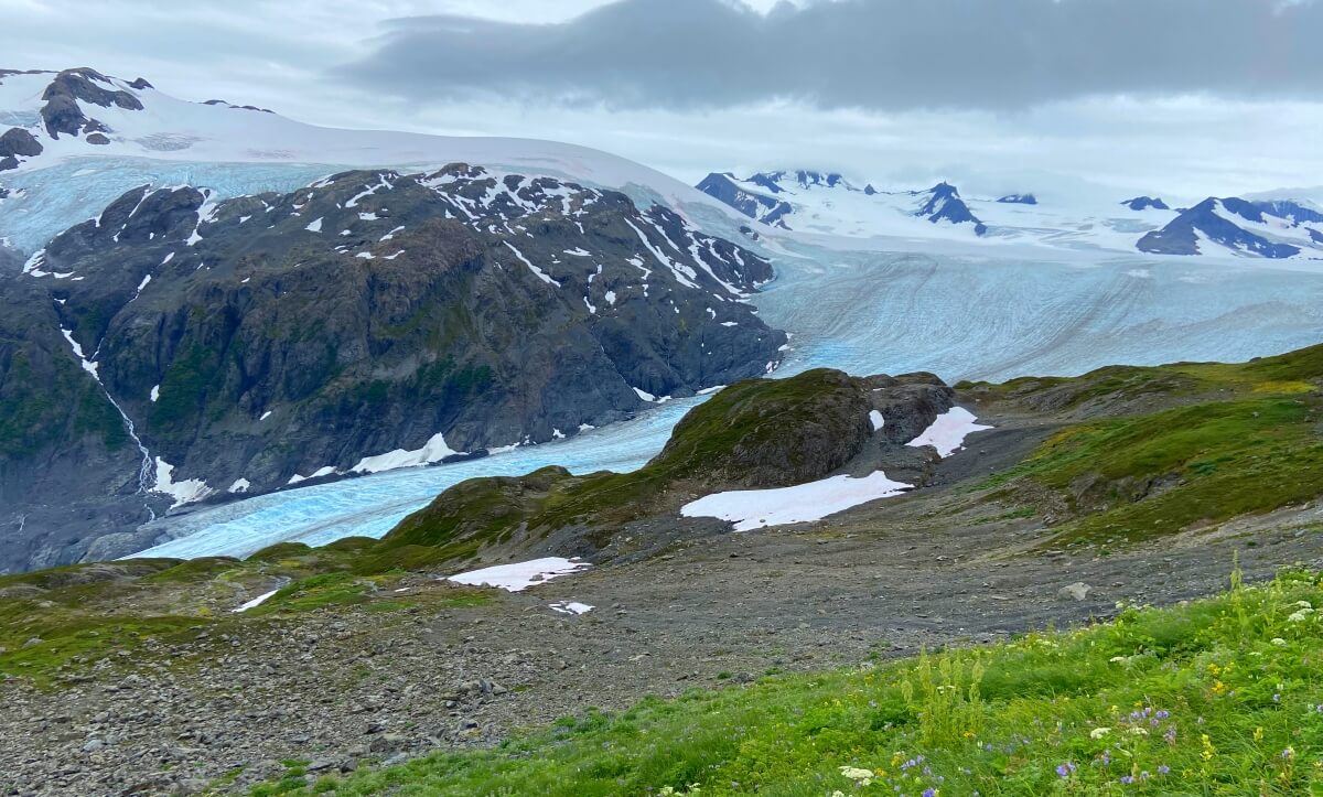 beautiful views of harding icefield in seward