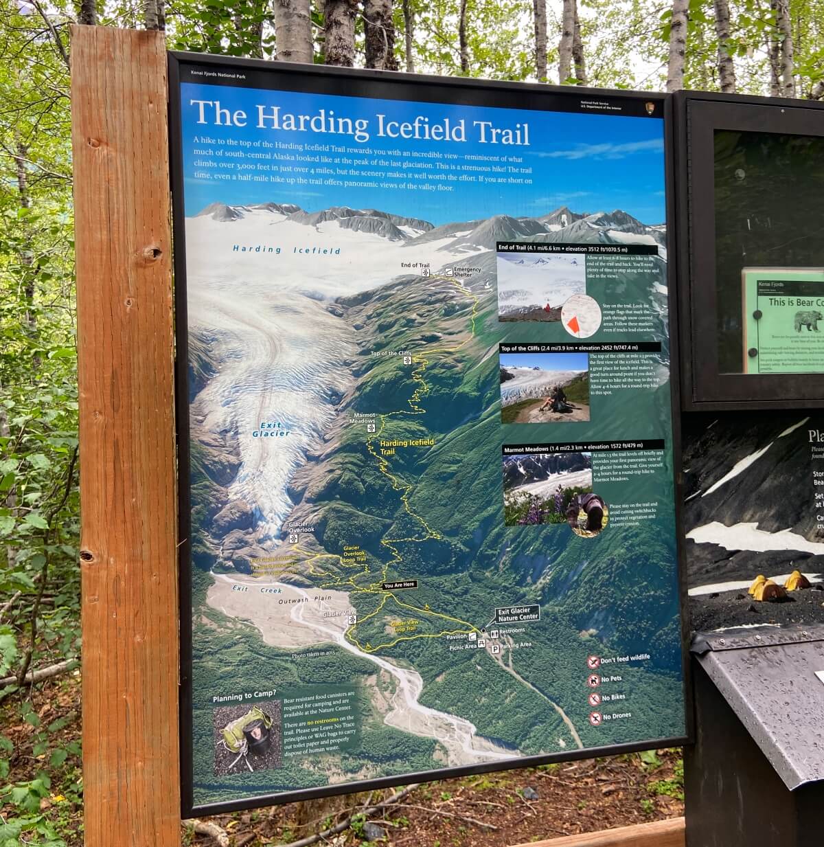 harding icefield trail harding icefield trail map