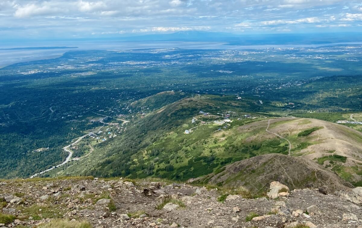 flattop mountain trail view from the top of flattop mountain in anchorage