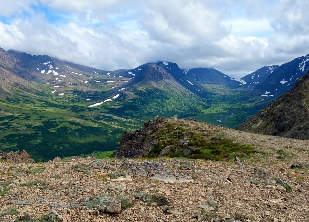 flattop mountain trail view of the valley at flattop mountain