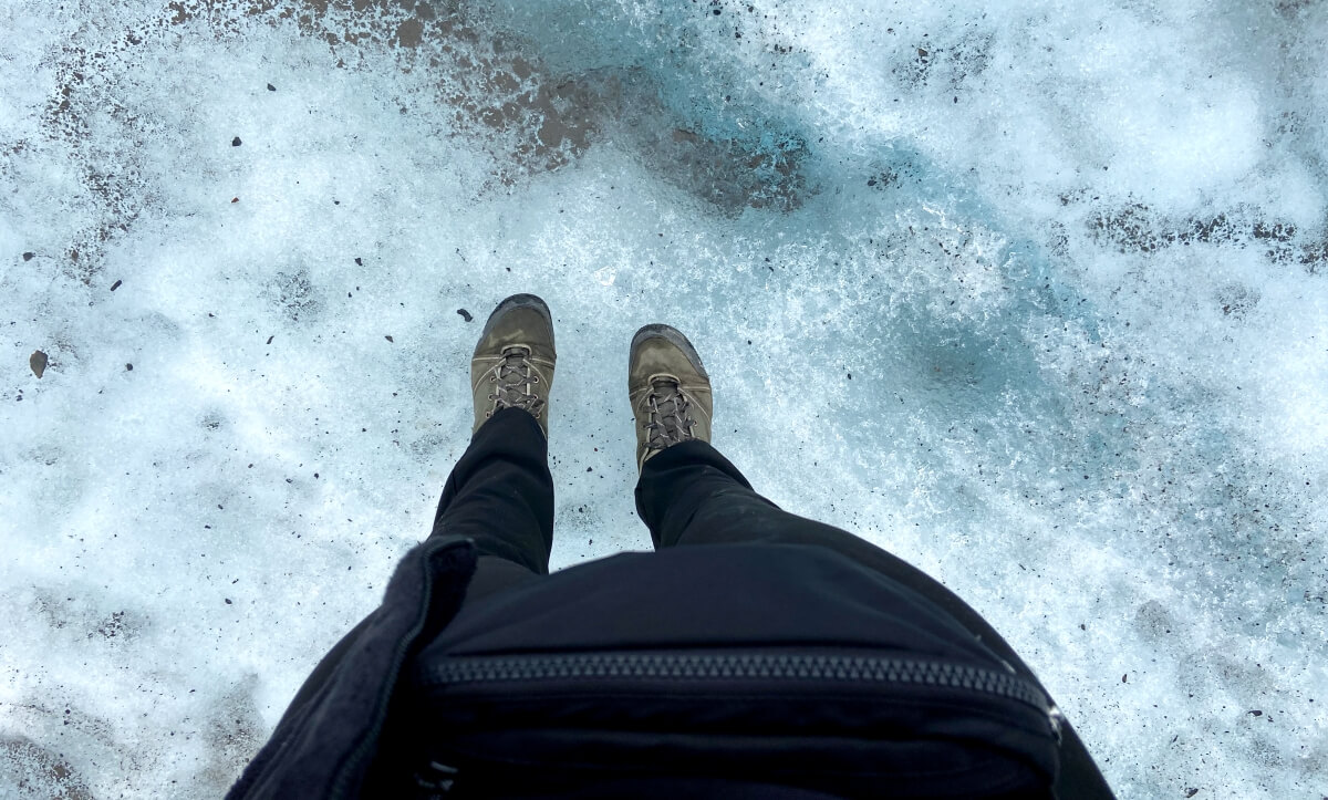 Alaska bucket list walking on harding icefield