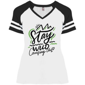 Stay Wild Camping Child Ladies' Game V-Neck T-Shirt