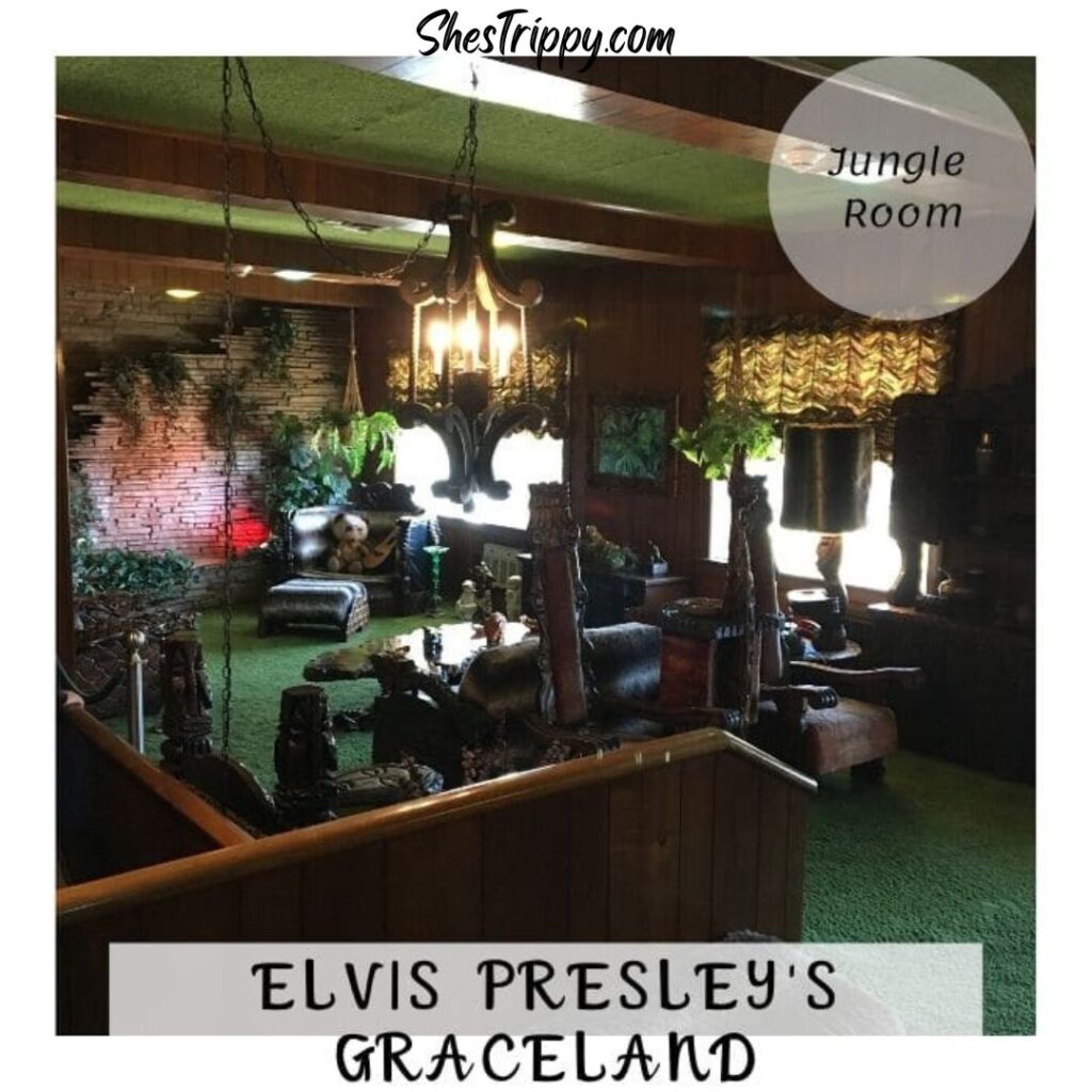 Overview of the Jungle Room at Elvis Presley Graceland  #elvispresley