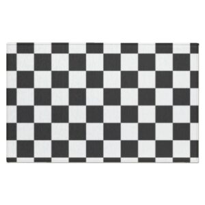 Black and White Checkered Indoor Doormat