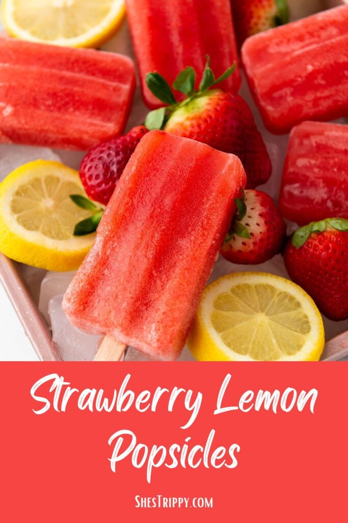 Strawberry Lemon Popsicles Recipes #recipes #popsicles 